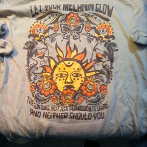 Men's M, graphic tee. Beige-tan color. Brand - Modernlux